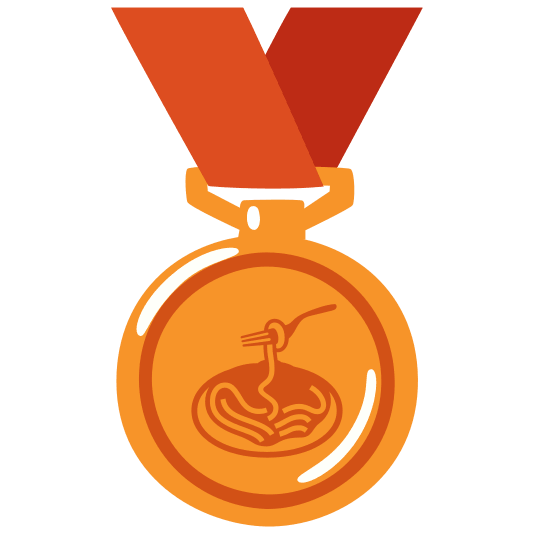 third place medal spaghetti