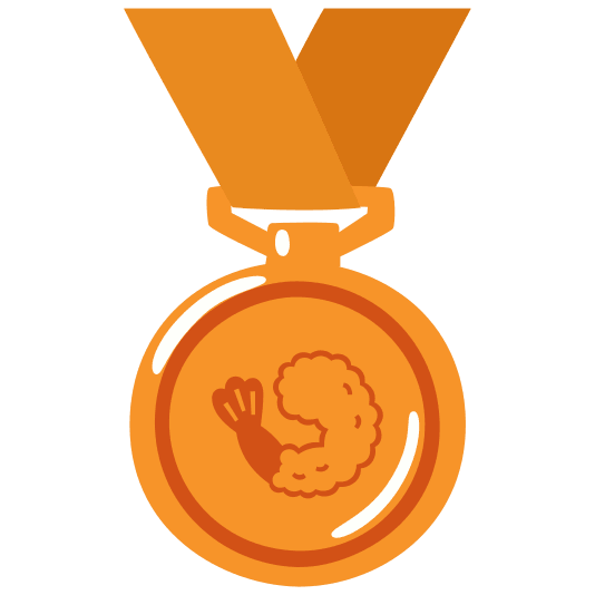 third place medal fried shrimp