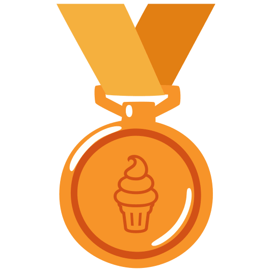 third place medal icecream