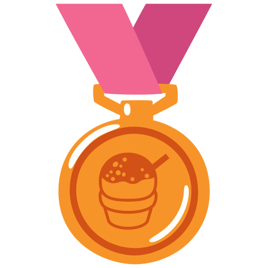 third place medal shaved ice