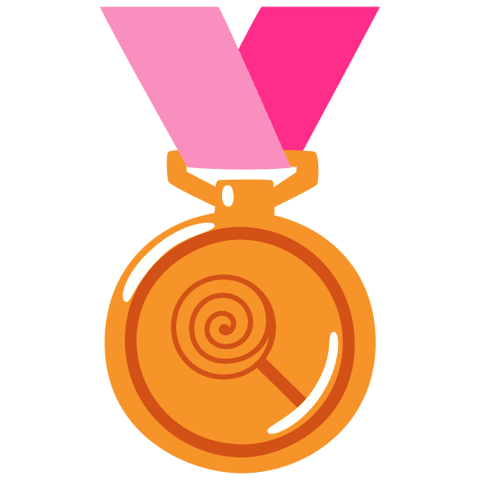third place medal lollipop