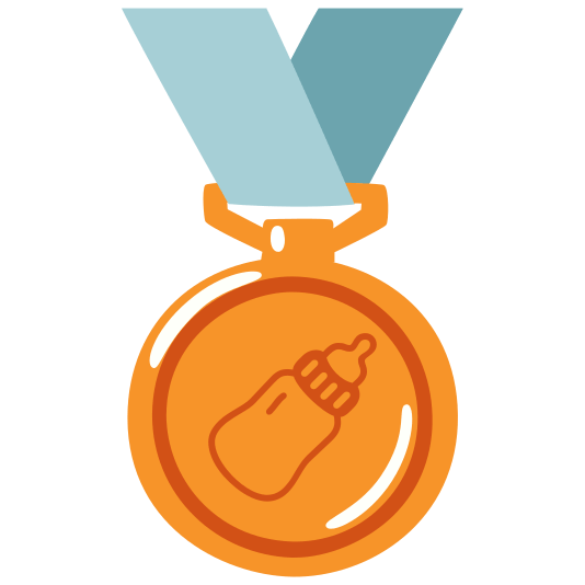 third place medal baby bottle