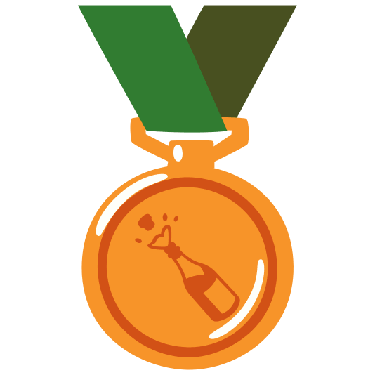 third place medal champagne