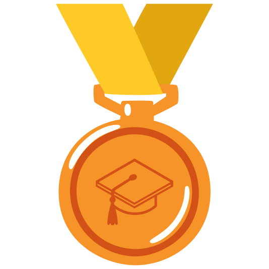 third place medal mortar board