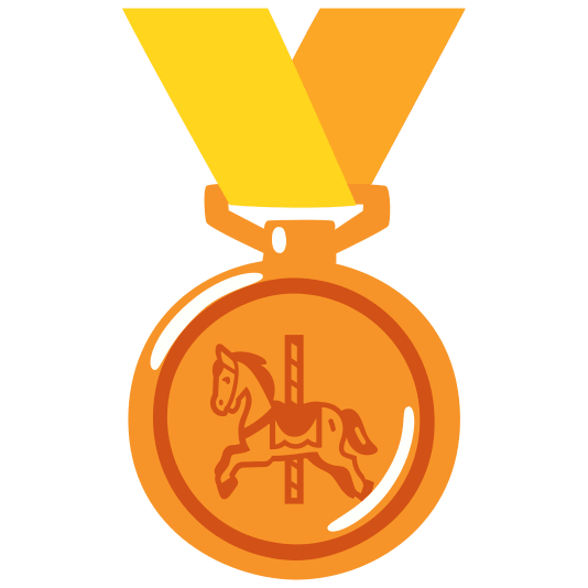 third place medal carousel horse