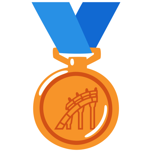 third place medal roller coaster