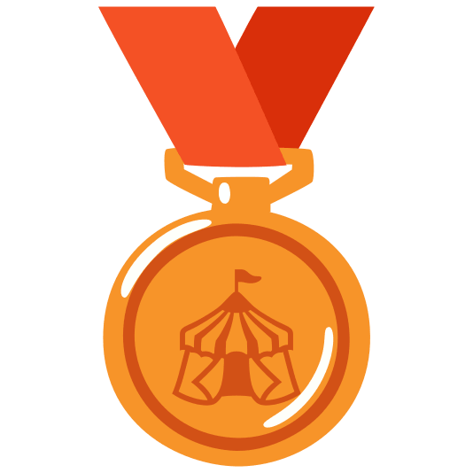 third place medal circus tent