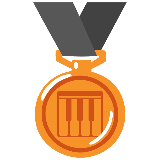 third place medal musical keyboard
