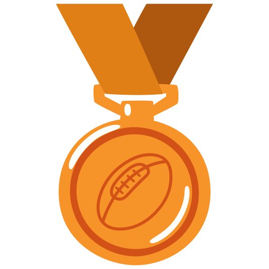 third place medal rugby football