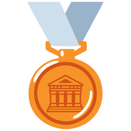 third place medal classical building