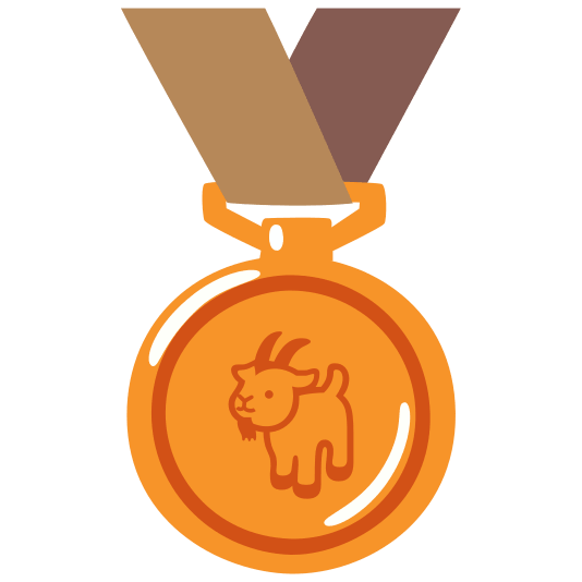 third place medal goat