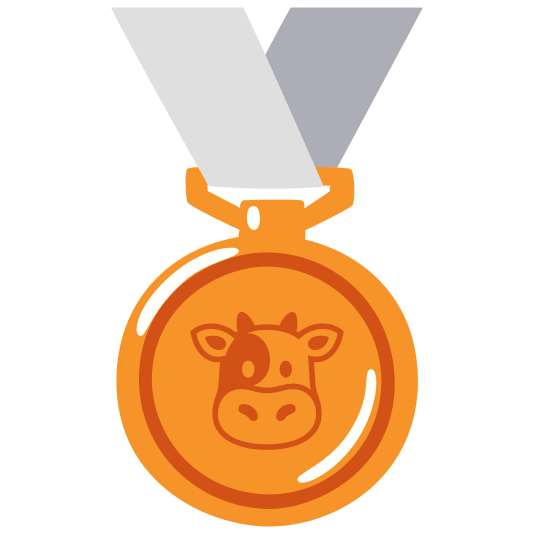 third place medal cow
