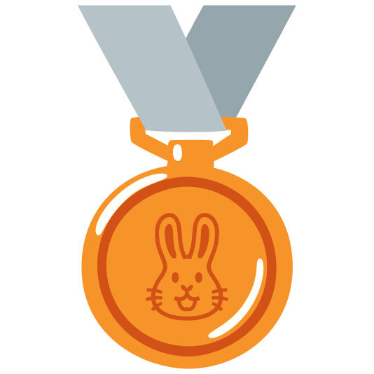 third place medal rabbit