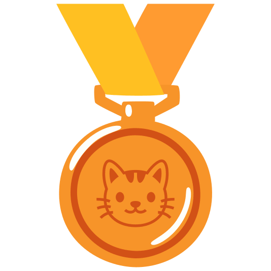 third place medal cat