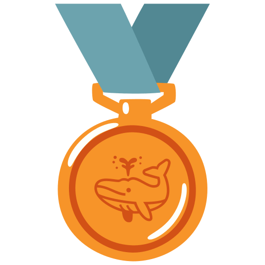 third place medal whale