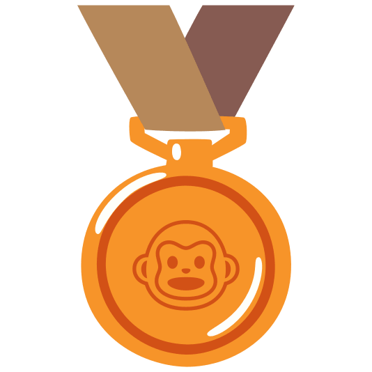 third place medal monkey face