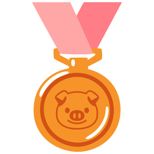 third place medal pig