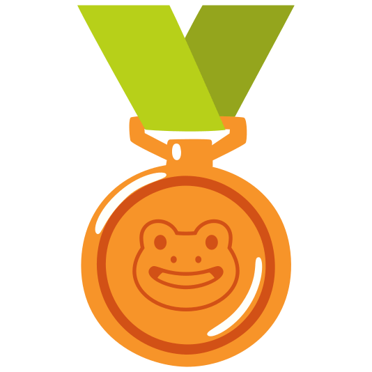 third place medal frog