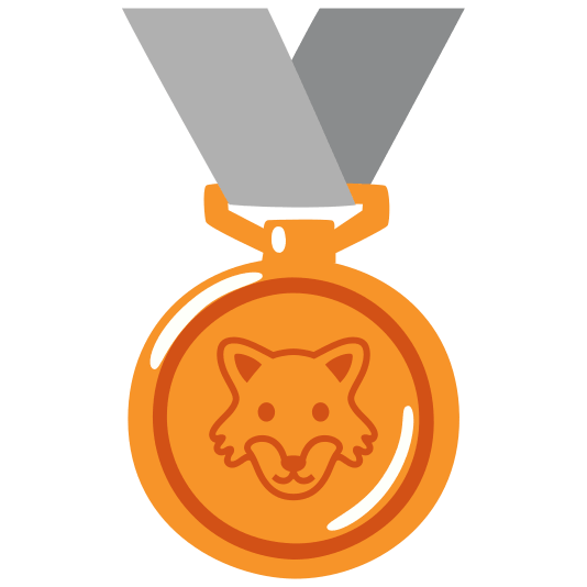 third place medal wolf