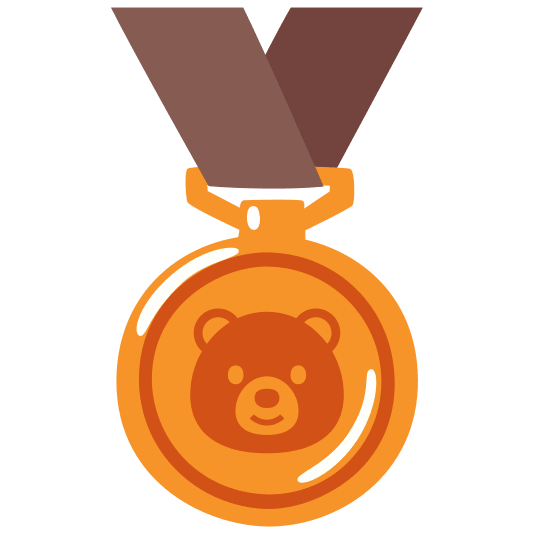 third place medal bear