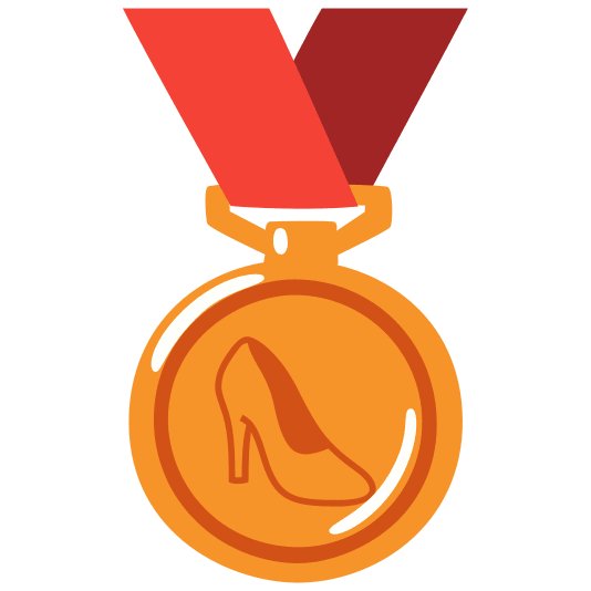 third place medal high heel