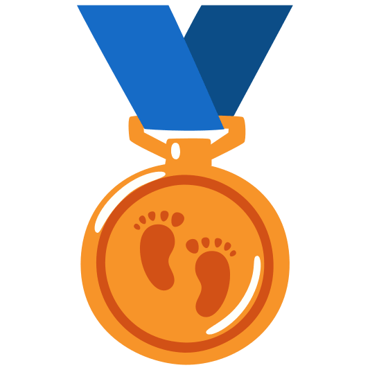 third place medal footprints