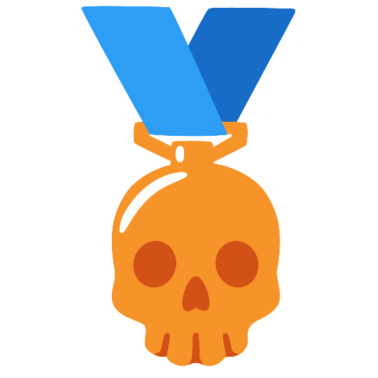 third place medal skull
