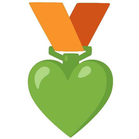 third place medal green heart