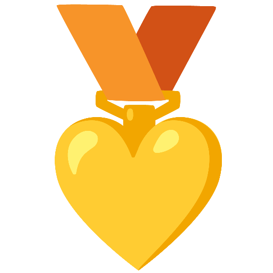 third place medal yellow heart