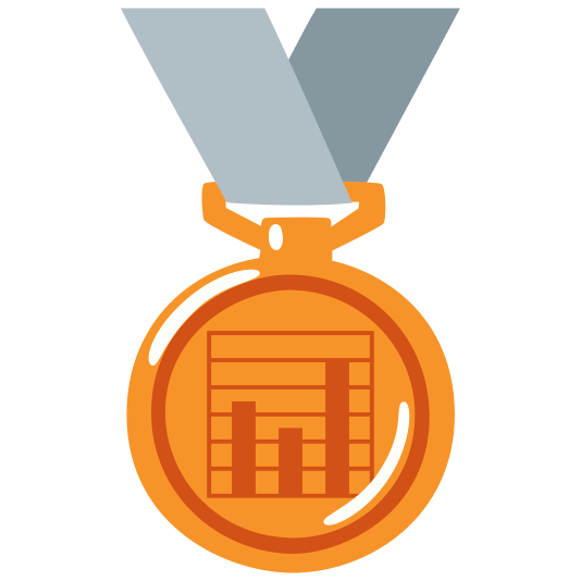 third place medal bar chart