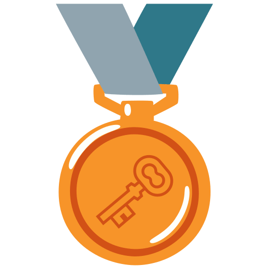 third place medal old key