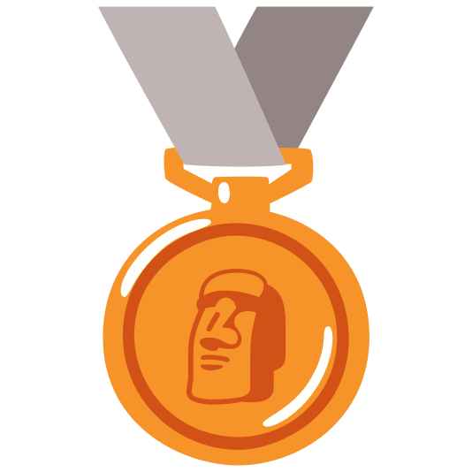 third place medal moyai