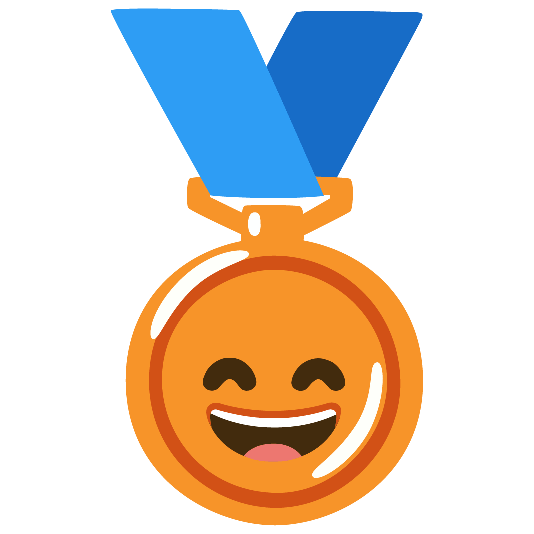 third place medal smile