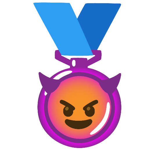 third place medal smiling imp