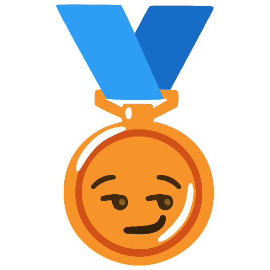 third place medal smirk