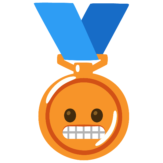 third place medal grimacing