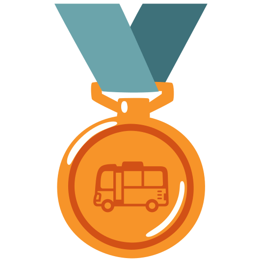 third place medal bus