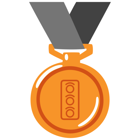 third place medal vertical traffic light