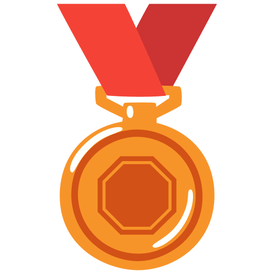 third place medal octagonal sign