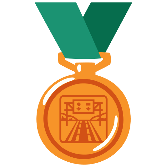 third place medal motorway