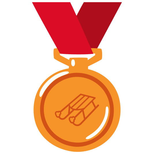 third place medal sled