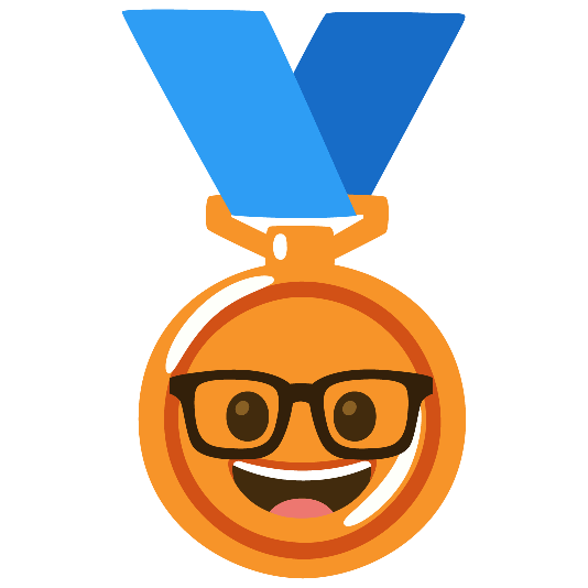 third place medal nerd face