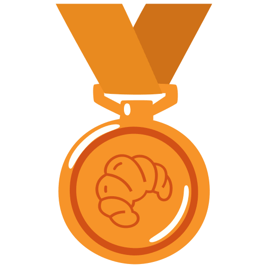third place medal croissant