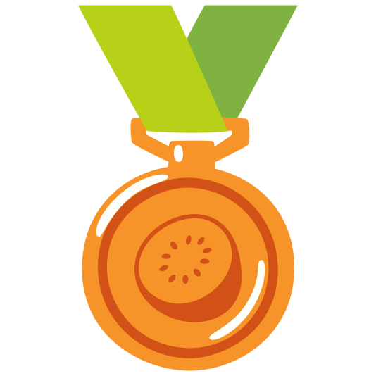 third place medal kiwifruit