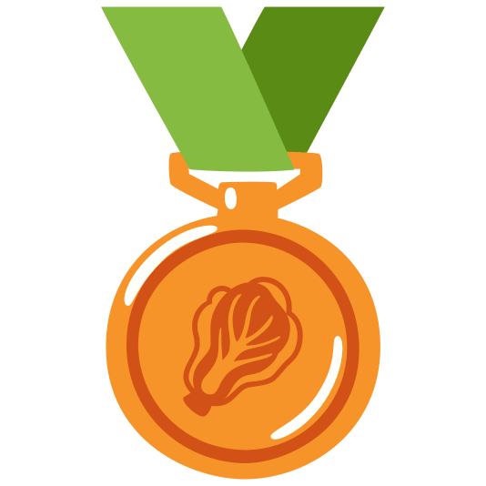 third place medal leafy green