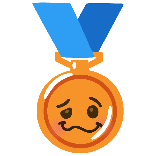 third place medal woozy face