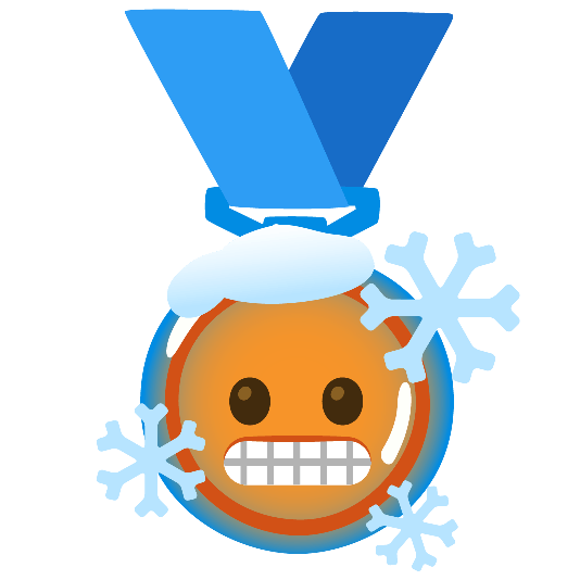 third place medal cold face