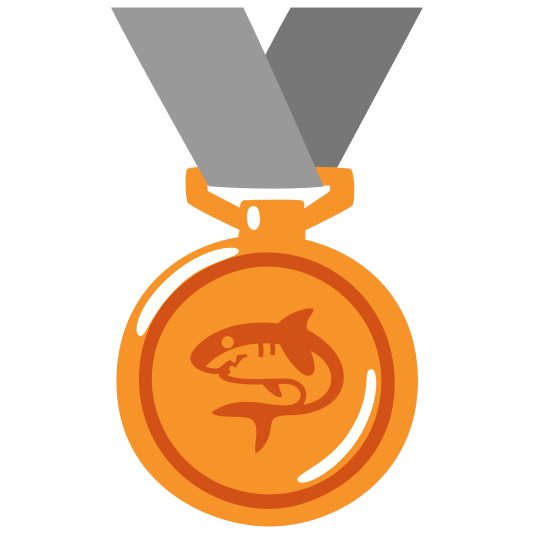 third place medal shark