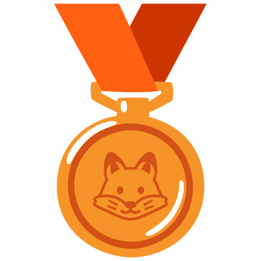 third place medal fox face