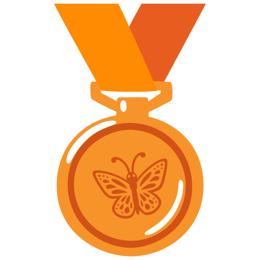 third place medal butterfly